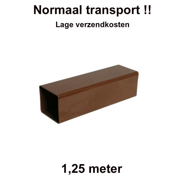 Square line halve regenpijp bruin 65mm 1.25m