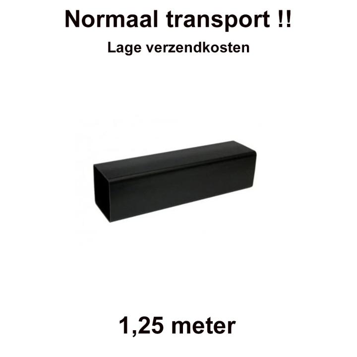 Square line regenpijp vierkant 65mm zwart 1.25m