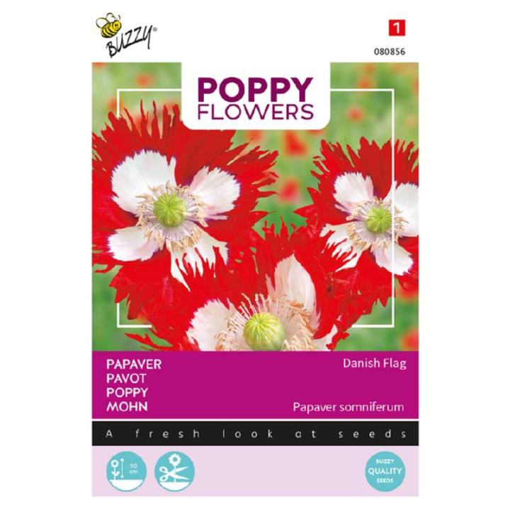 Buzzy® Poppy Flowers, Papaver Danish Flag
