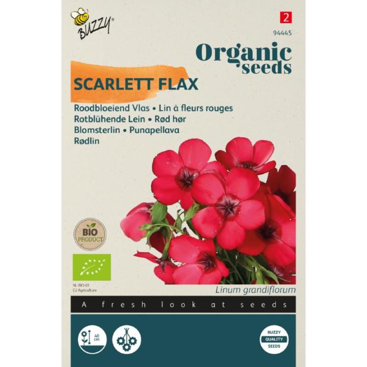 Buzzy® Organic Linum, Roodbloeiende Vlas (BIO)