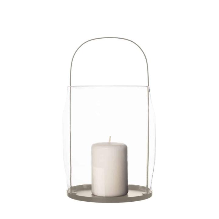 ERNST lantaarn glas stompkaars beige 30