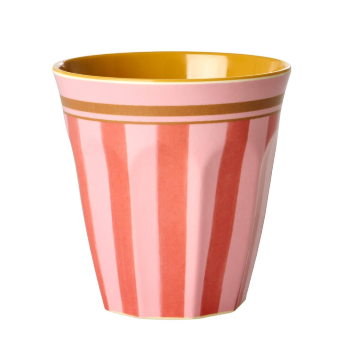 Melamine beker medium Streep print - Rice