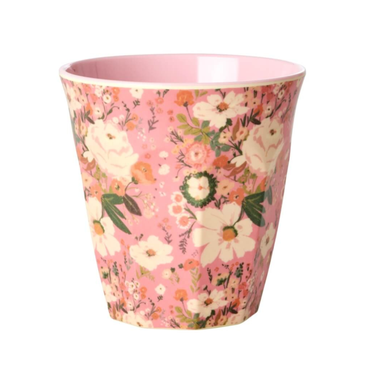 Melamine beker medium Alison Flower  print - Rice