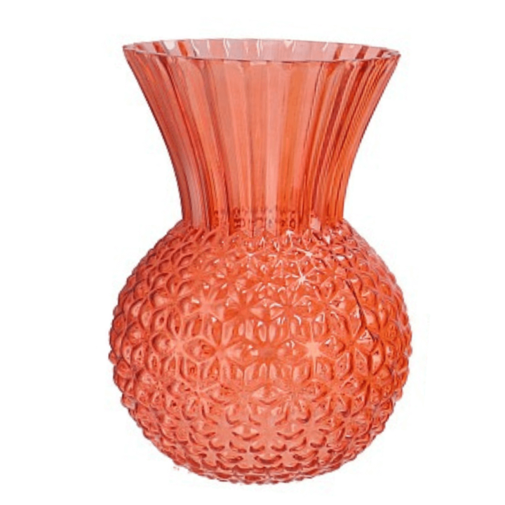 Glazen Vaas Dutch Oranje - in 2 maten - 22cm Hoog