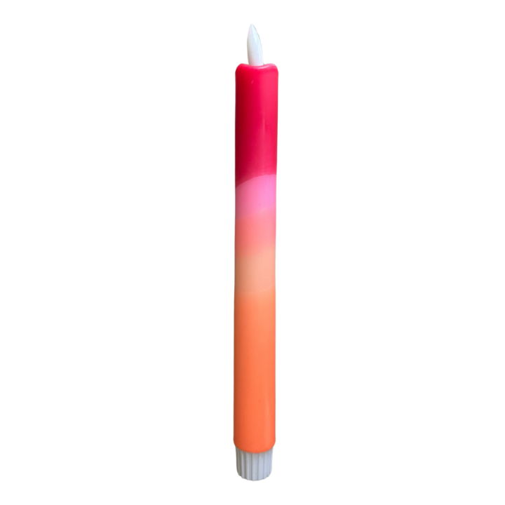 Ledkaars rood-roze-oranje incl. batterijen