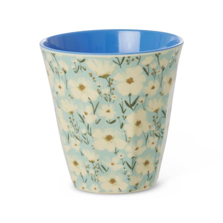 Melamine beker medium Summer Bloom print - Rice