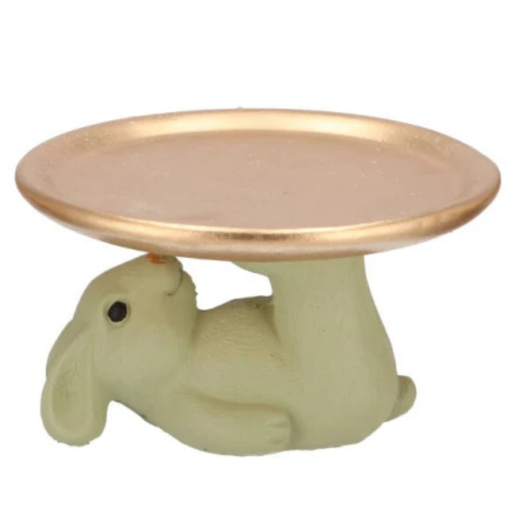 Paasdecoratie Konijn met Plateau – Pastel Groen -In 2 Maten - Groot