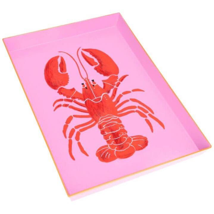 Plateau met Kreeftprint – Roze & Rood & Oranje