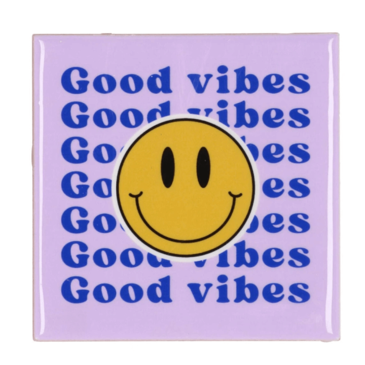 Tegeltje " Good Vibes" in Lila