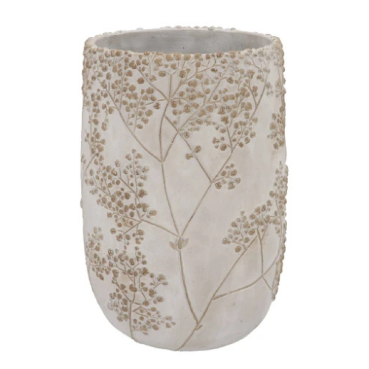 Vaas met bloemenreliëf - 33cm Hoog
