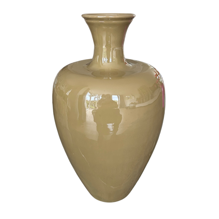 Vaas metaal - Khaki - in 2 maten - 44cm Hoog