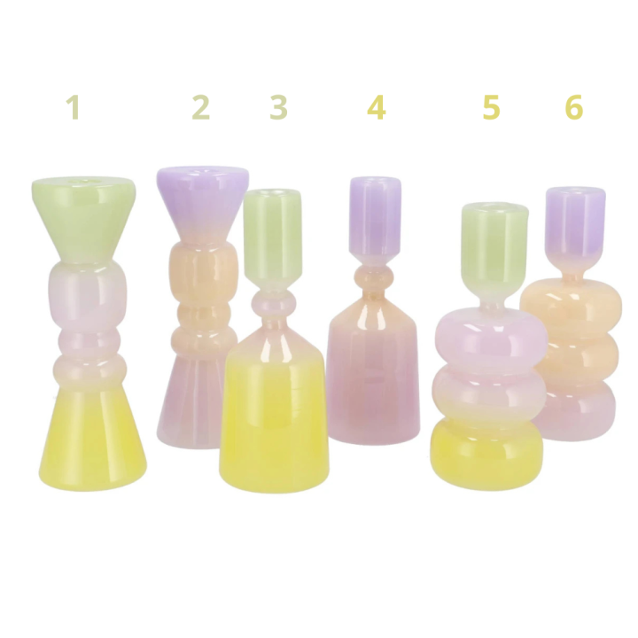 Glazen Vazen – 21 cm Hoog – Pastel - 6