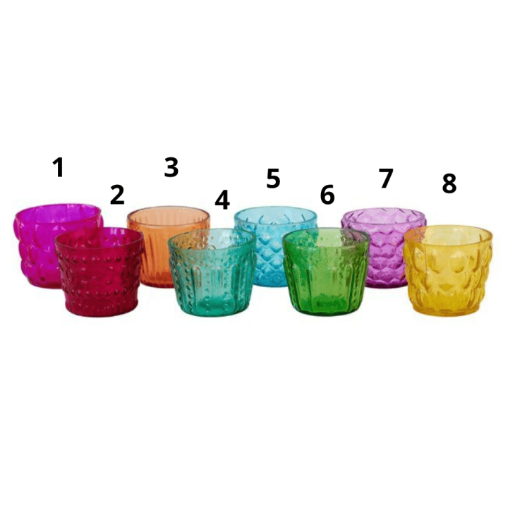 Waxineglaasjes in diverse kleuren - 5cm hoog - kleur 1