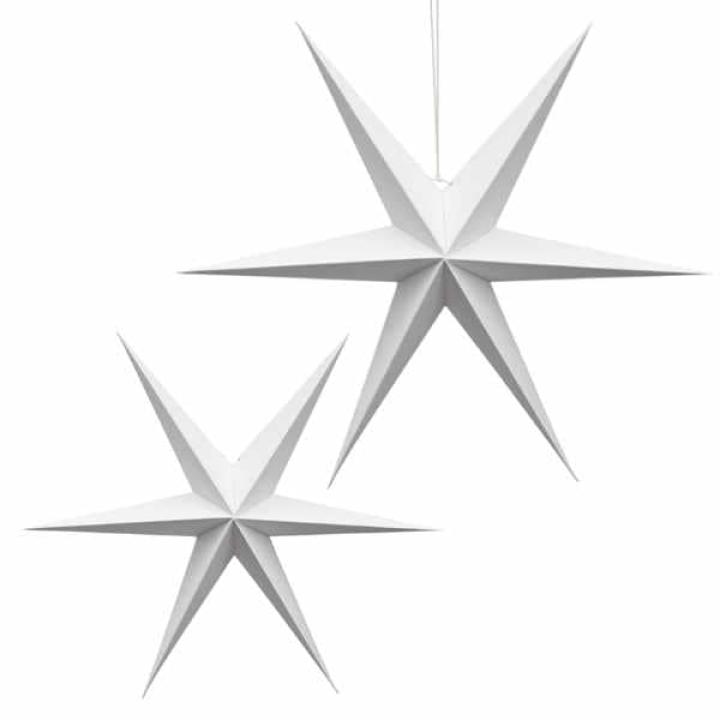 Kerst Ster wit set van 2 stuks