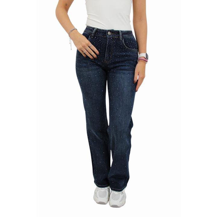 ICONIC GLITTER WIDE LEG JEANS | DARK BLUE - 32/XXS