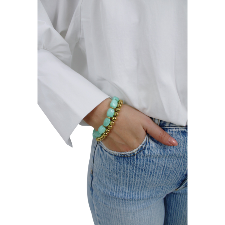 STONE BRACELET SET | GREEN