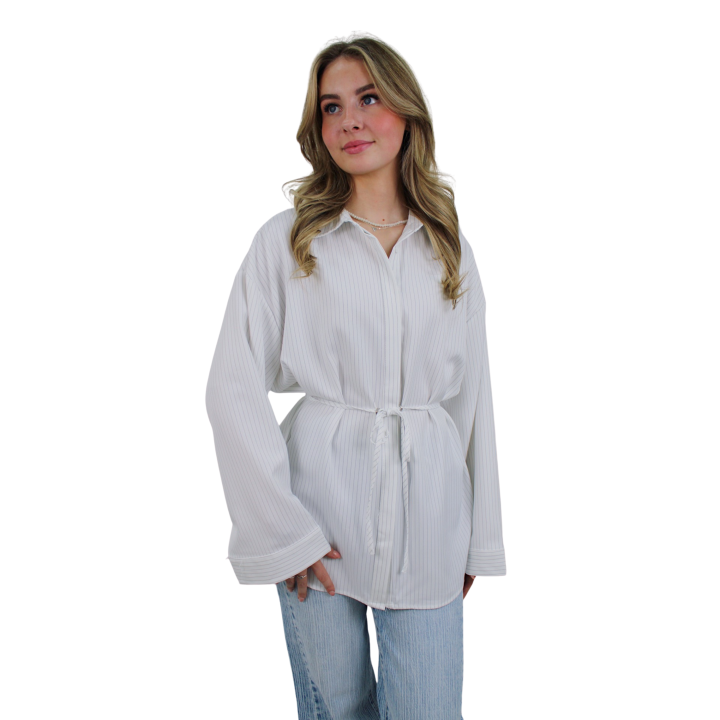 LILY BELT BLOUSE | WHITE