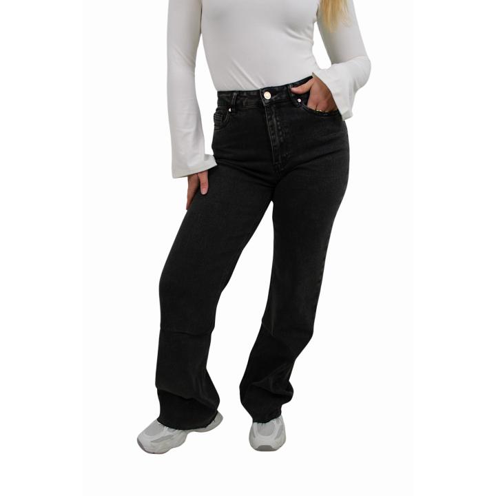 QUEEN HEARTS TALL WIDE LEG JEANS W3636-6 | VINTED BLACK - 34/XS