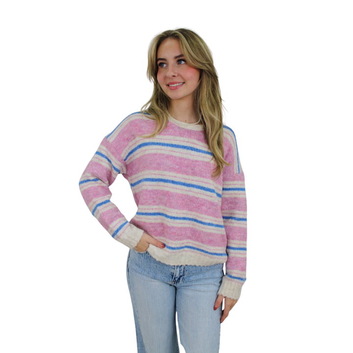 COSY STRIPED KNIT | BABYPINK/BLUE