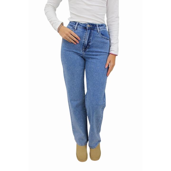 REDIAL GLITTER STRAIGHT LEG JEANS RD9100-1 | BLUE - 34(XS)
