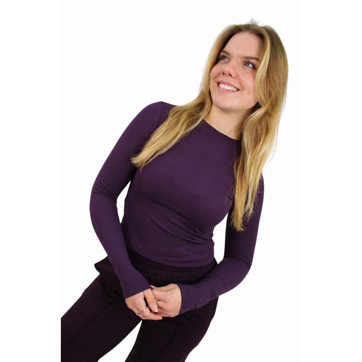 BY SWAN BASIC LONG SLEEVE TOP | AUBERGINE - S