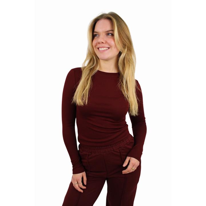 BY SWAN BASIC LONG SLEEVE TOP | BORDEAUX - S/M