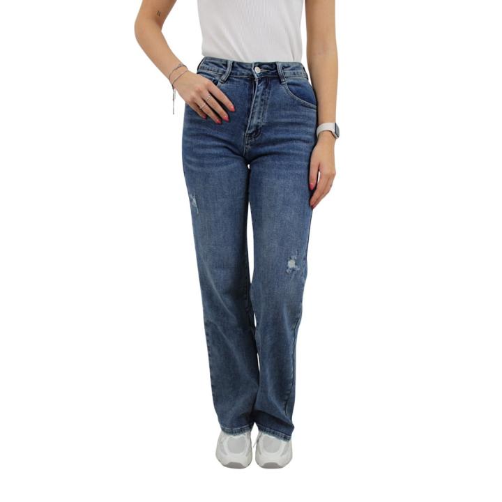 LAULIA WIDE LEG JEANS TALL T6320-9 | WASHED BLUE - 34(XS)