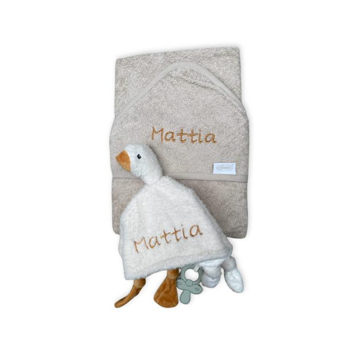 Badcape en knuffeldoekje Gans I Little Dutch