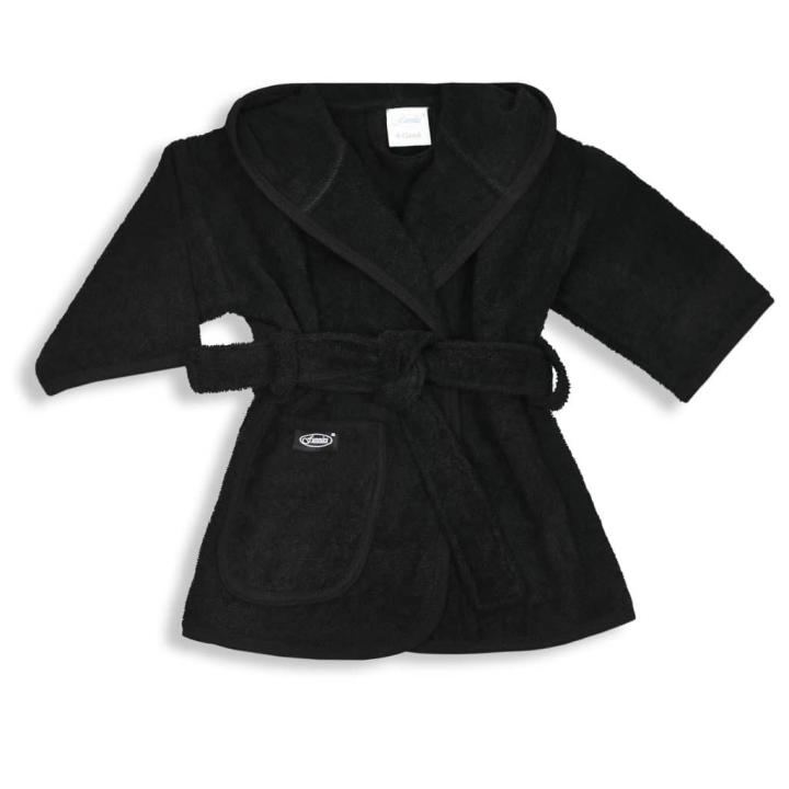 Baby badjas met naam | 1-2 jaar - Zwart