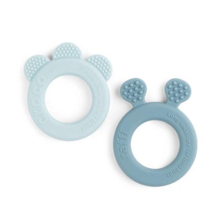 Set van 2 siliconen bijtringen blue | Done by Deer