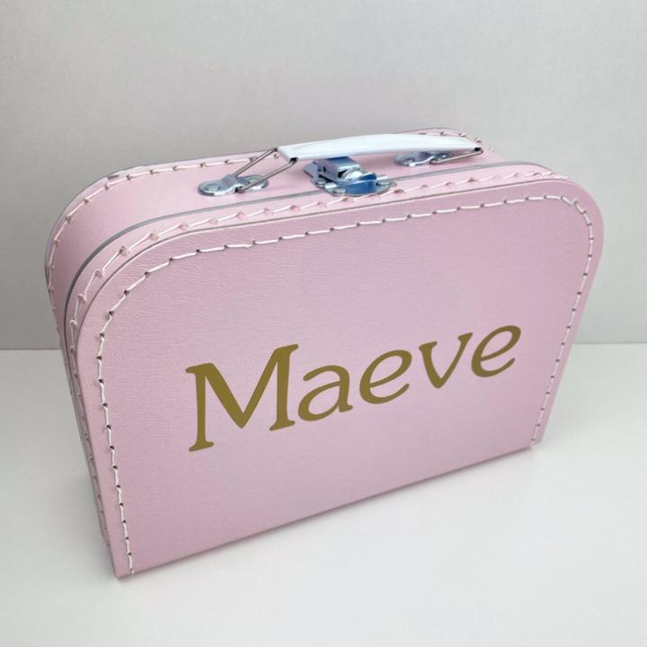 Koffertje met naam - Roze - 25 cm