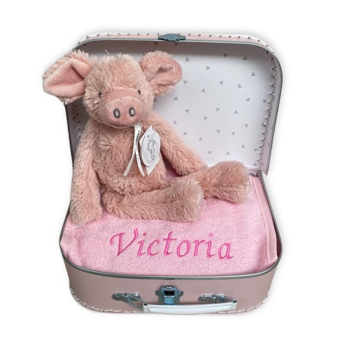 Kraamcadeau koffer Pig Perry | Stel zelf samen