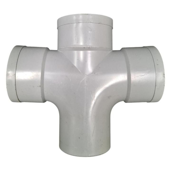 PVC 75 mm DUBBEL T-STUK 90° 3 X LIJM - spie