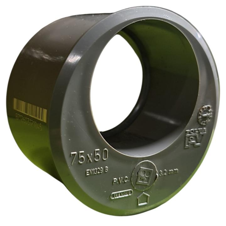 PVC 75 mm x 50 mm verloopring excentrisch lijm