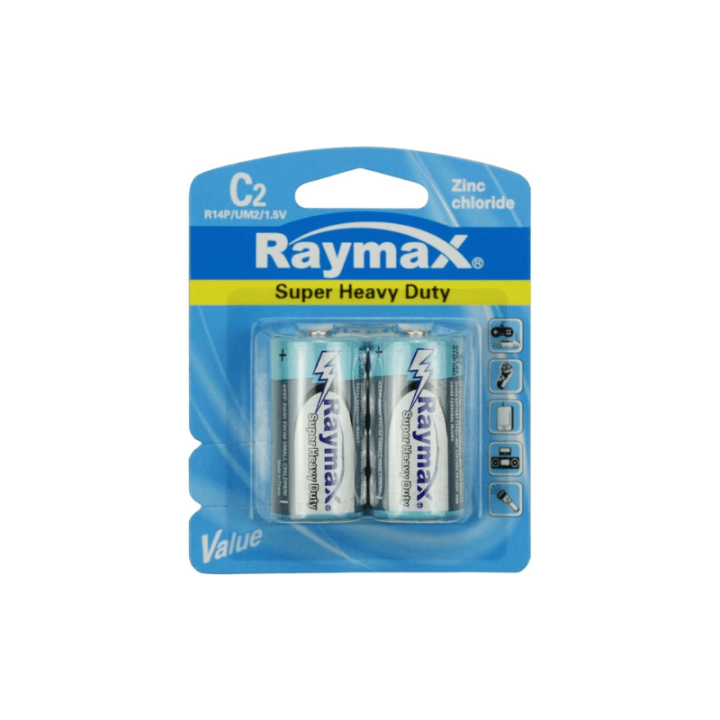 Raymax Zink-koolstof C-batterij 3500mAh - 2 stuks