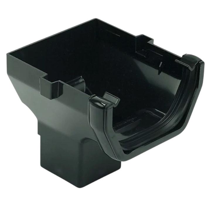 Square line dakgoot einduitloop zwart