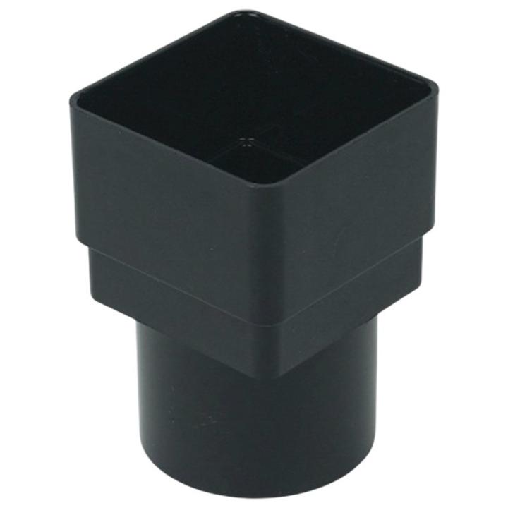 Regenpijp vierkant naar rond koppelstuk zwart 65 mm GUT97/N