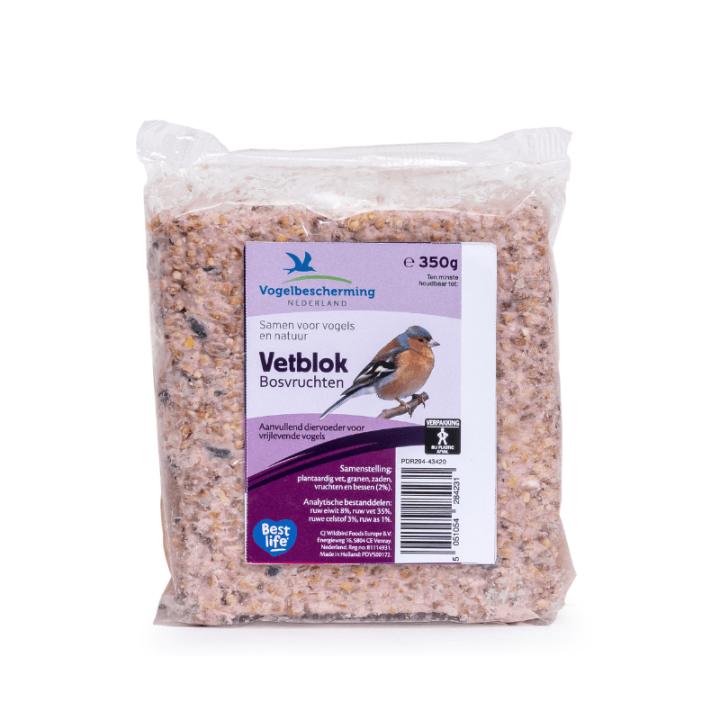 Vogelbescherming Nederland Vetblok met Bosvruchten - 350gr