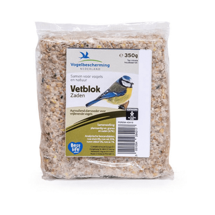 Vogelbescherming Nederland Vetblok met Zaden - 350gr