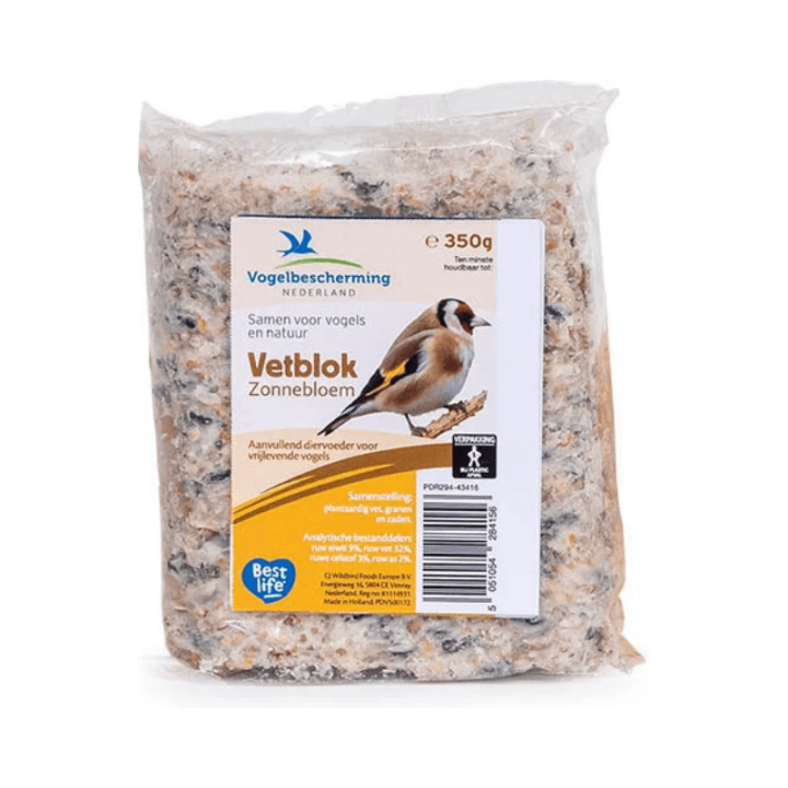 Vogelbescherming Nederland Vetblok met Zonnebloempitten - 350 gr