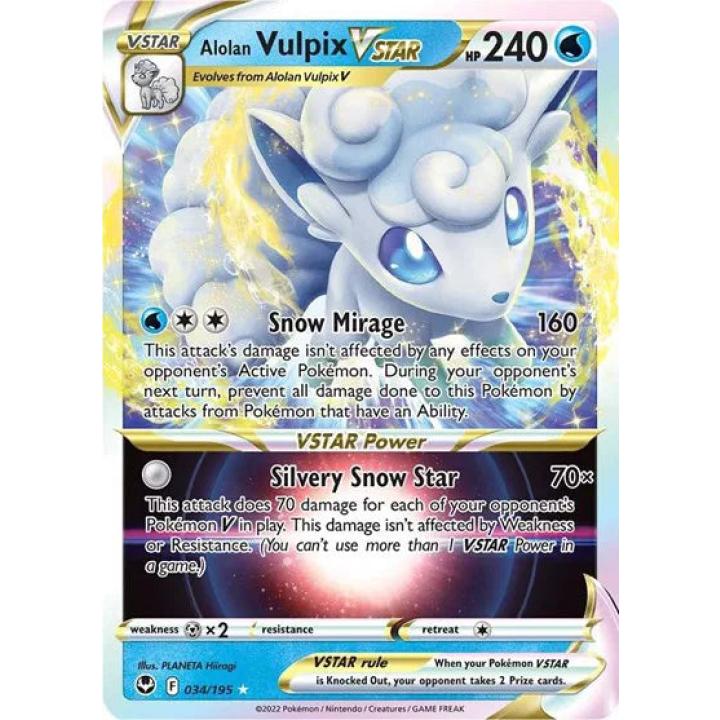 Alolan Vulpix VSTAR 034/195 - Silver Tempest - Holofoil