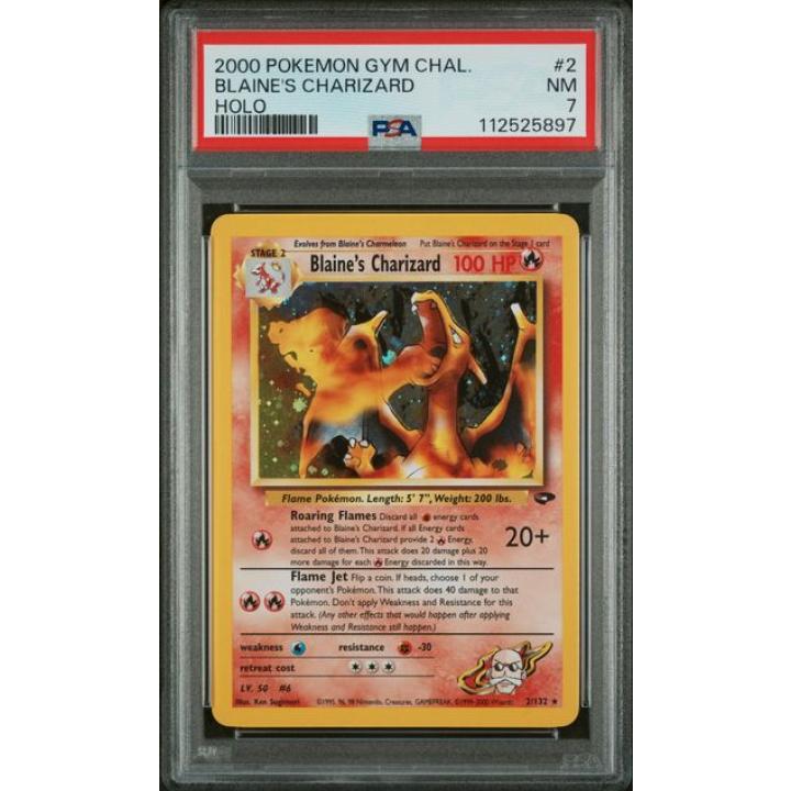 Blaine's Charizard (PSA 7) 2/132- Gym Challenge (Unlimited) - Holofoil