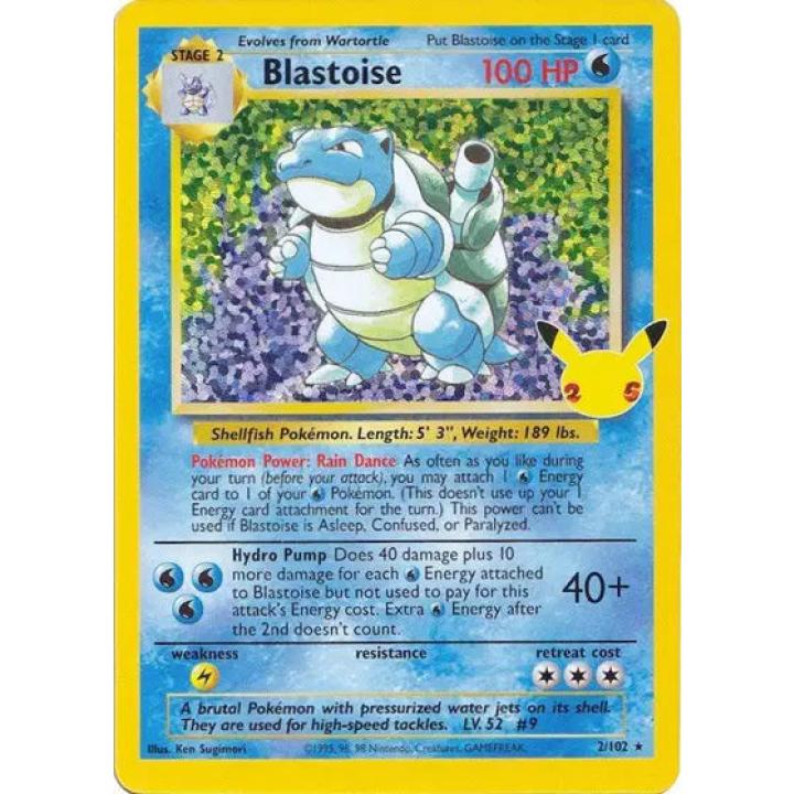 Blastoise 2/102 - Celebrations: Classic Collection - Holofoil