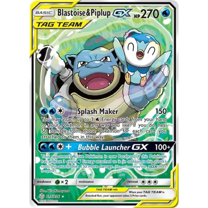 Blastoise & Piplup GX 215/236 - Cosmic Eclipse - Holofoil