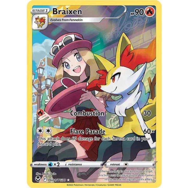 Braixen TG01/TG30 - Silver Tempest Trainer Gallery - Holofoil