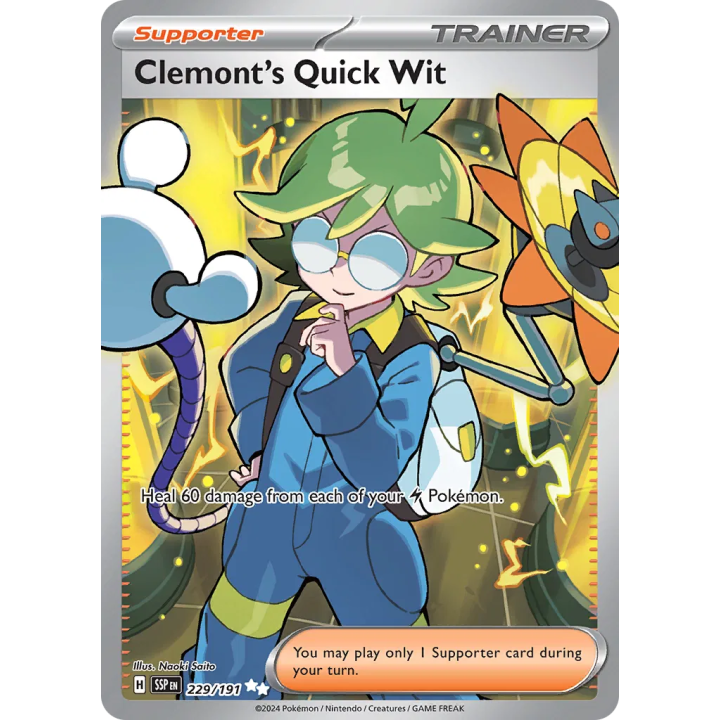 Clemont's Quick Wit 229/191 - Surging Sparks - Holofoil