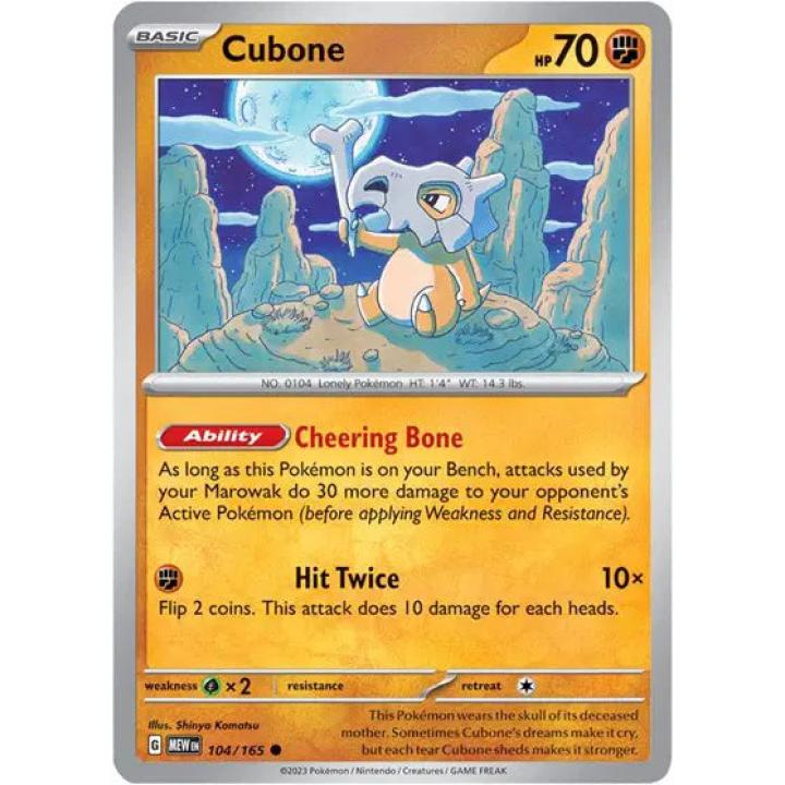 Cubone 104/165 - Scarlet & Violet 151 - Reverse Holofoil