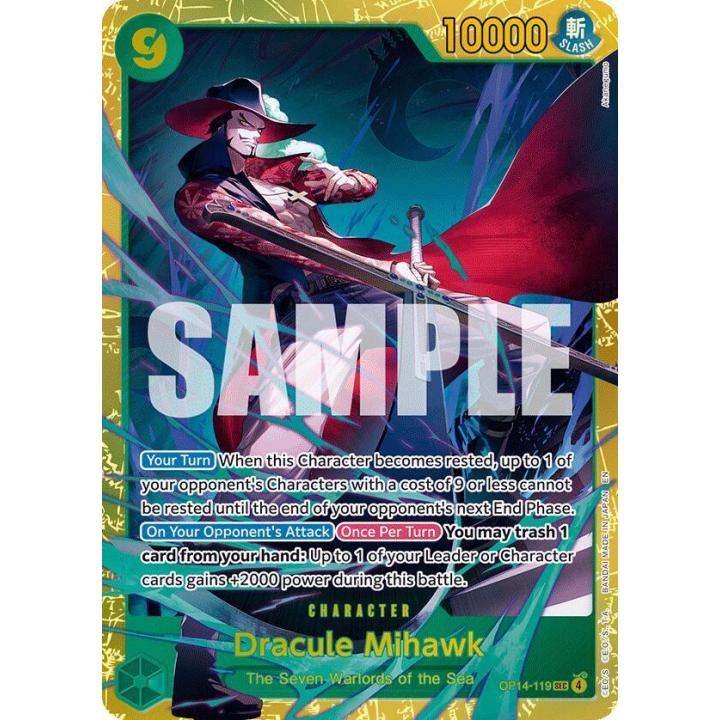 Dracule Mihawk OP14-119 - The Azure Sea's Seven - Foil