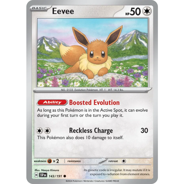 Eevee 143/191 - Surging Sparks - Reverse Holofoil