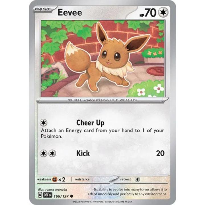 Eevee 166/197 - Obsidian Flames - Reverse Holofoil